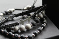 Anchor & Lava Bead Bracelet - Swax Jewellery Barmouth