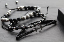 Load image into Gallery viewer, Anchor &amp; Lava Bead Bracelet

