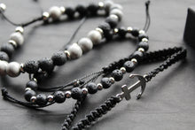Load image into Gallery viewer, Anchor &amp; Lava Bead Bracelet
