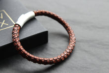 Load image into Gallery viewer, Antique Dark Brown Leather Bracelet
