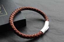 Load image into Gallery viewer, Antique Dark Brown Leather Bracelet
