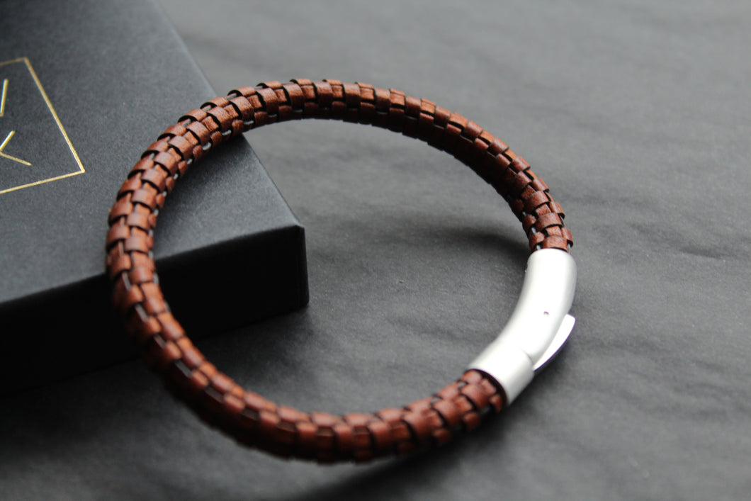 Antique Dark Brown Leather Bracelet