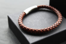 Load image into Gallery viewer, Antique Dark Brown Leather Bracelet
