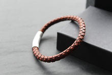 Load image into Gallery viewer, Antique Dark Brown Leather Bracelet
