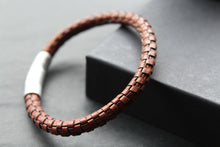 Load image into Gallery viewer, Antique Dark Brown Leather Bracelet
