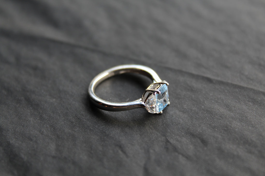 Aqua Cubic Zirconia Georgia Ring