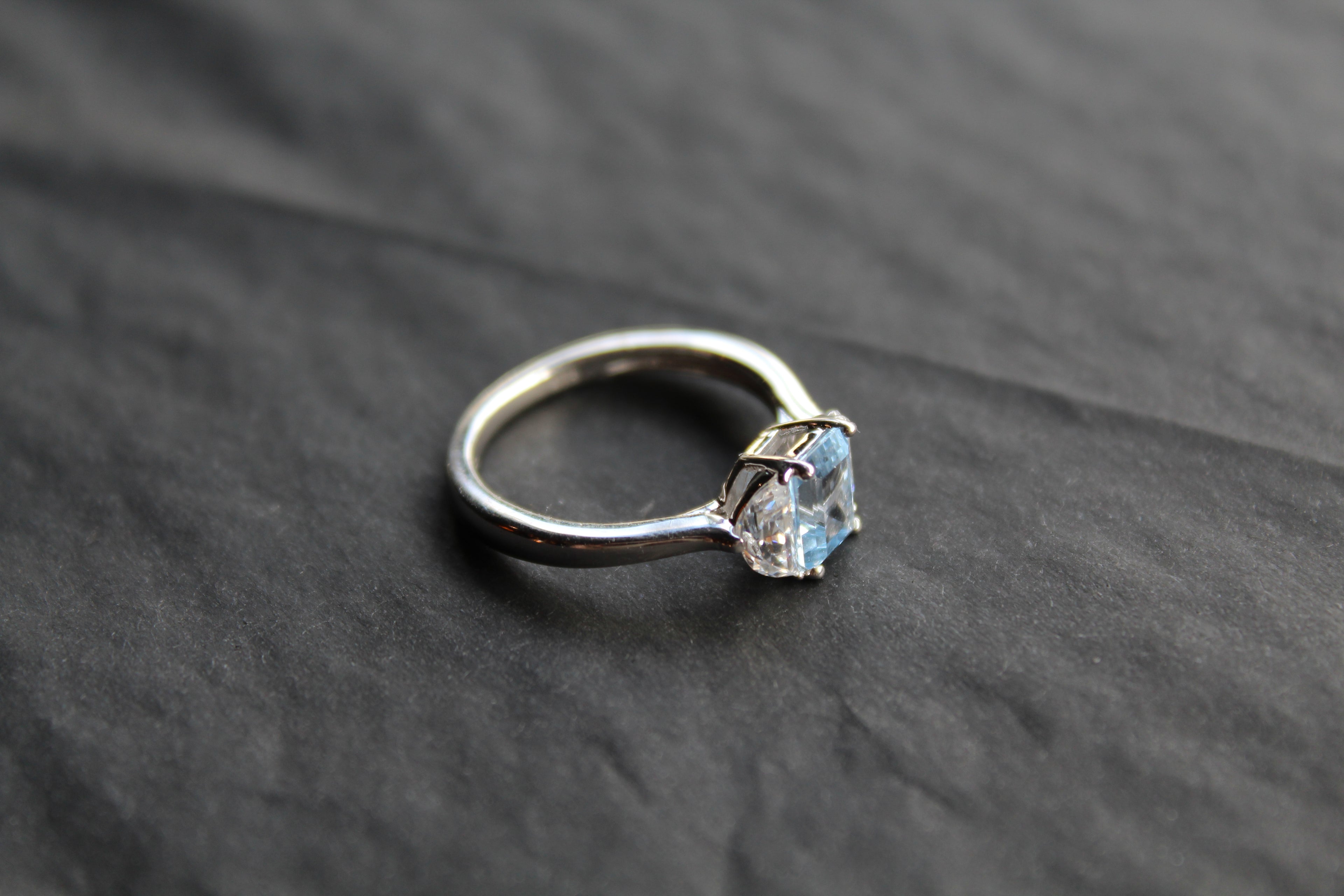 Aqua Cubic Zirconia Georgia Ring