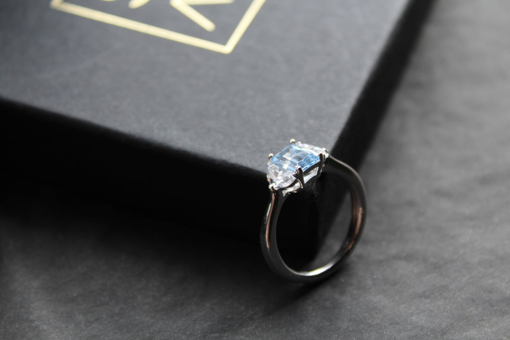 Aqua Cubic Zirconia Georgia Ring