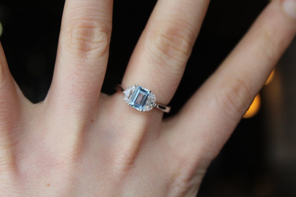 Aqua Cubic Zirconia Georgia Ring