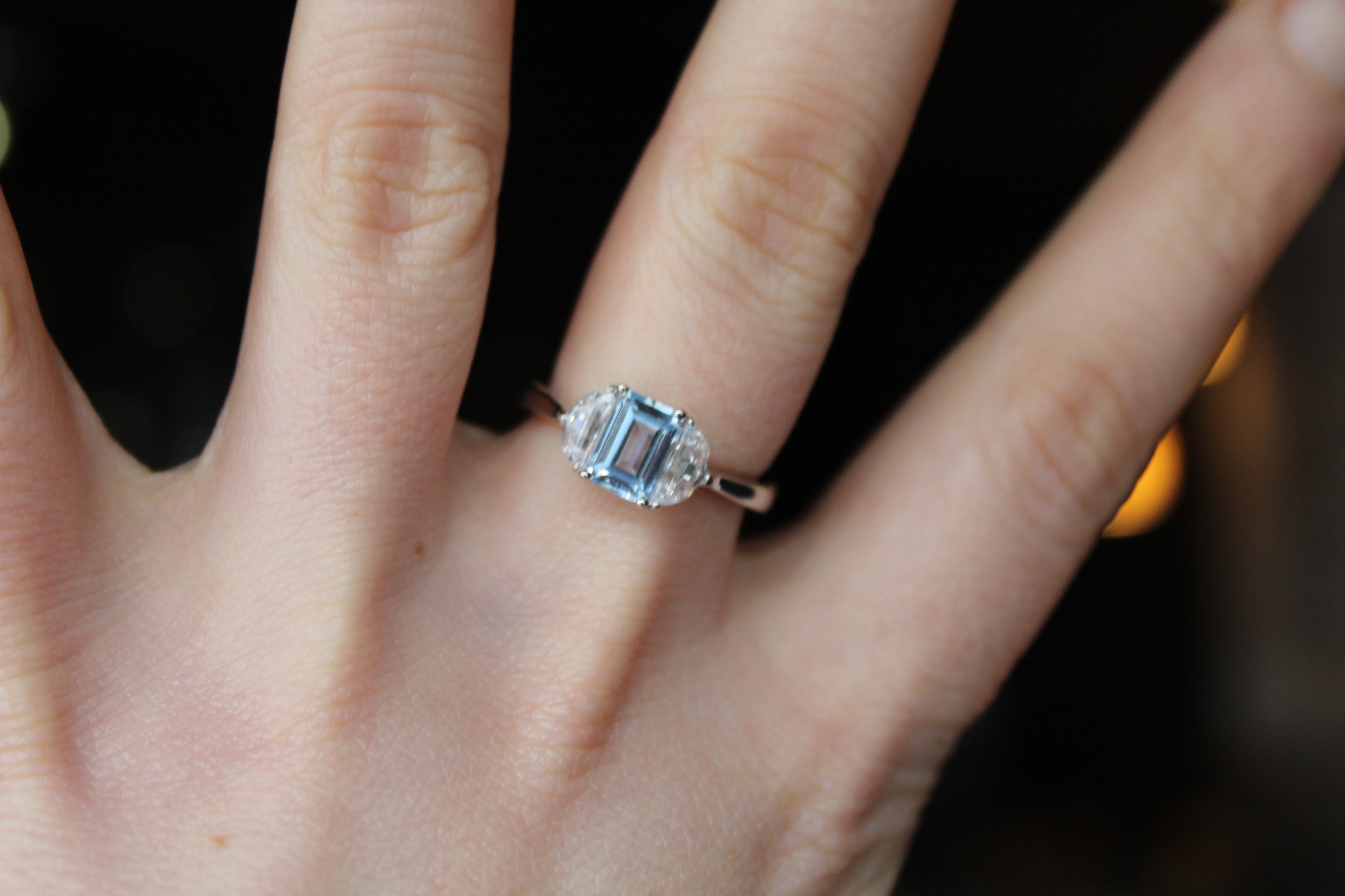 Aqua Cubic Zirconia Georgia Ring