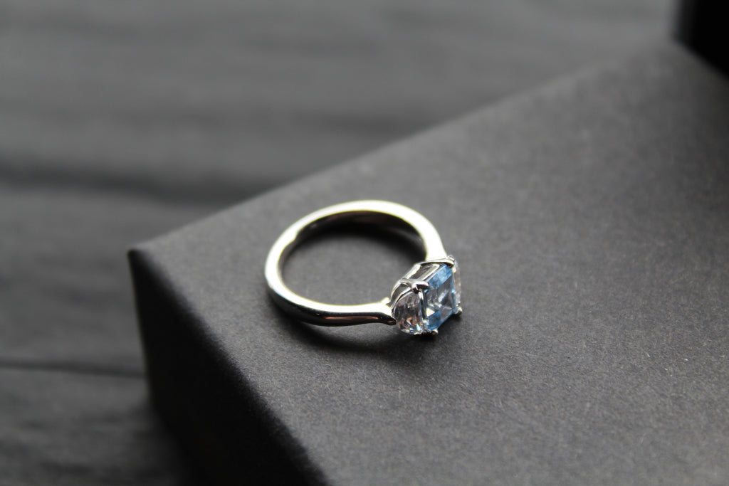 Aqua Cubic Zirconia Georgia Ring