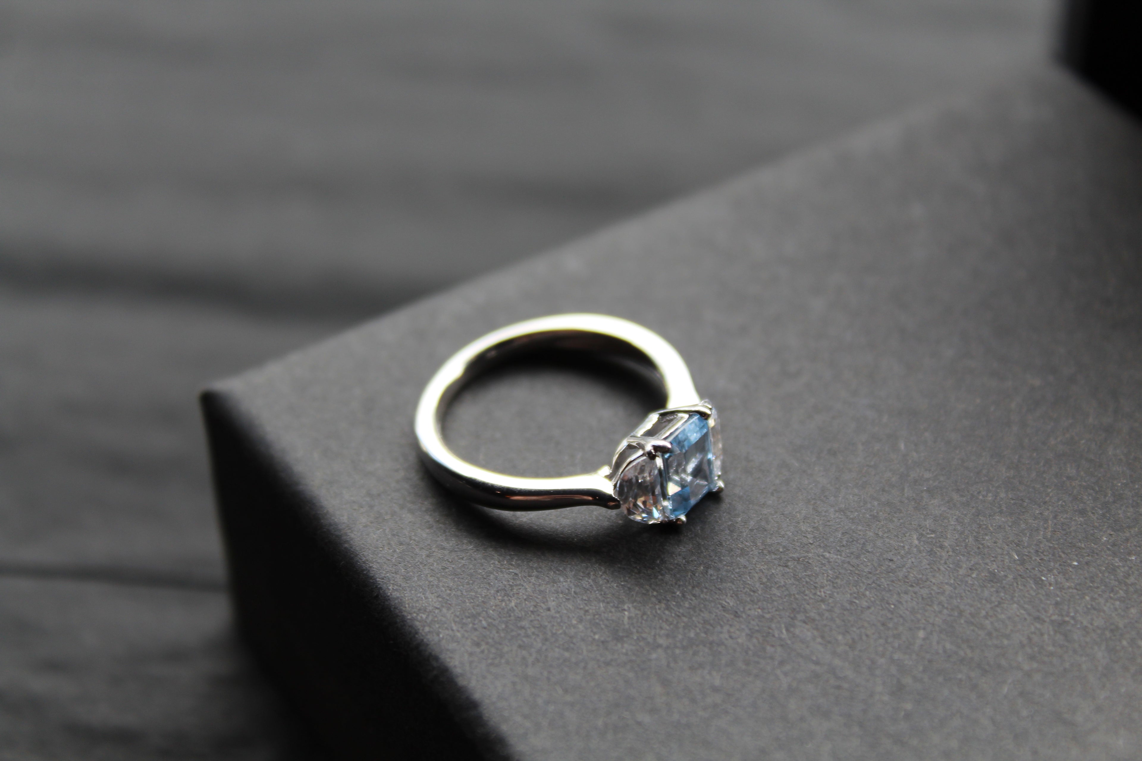 Aqua Cubic Zirconia Georgia Ring