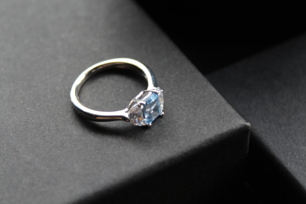 Aqua Cubic Zirconia Georgia Ring