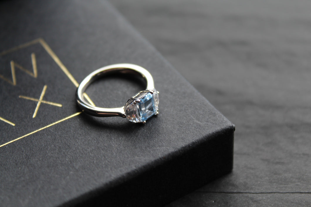 Aqua Cubic Zirconia Georgia Ring