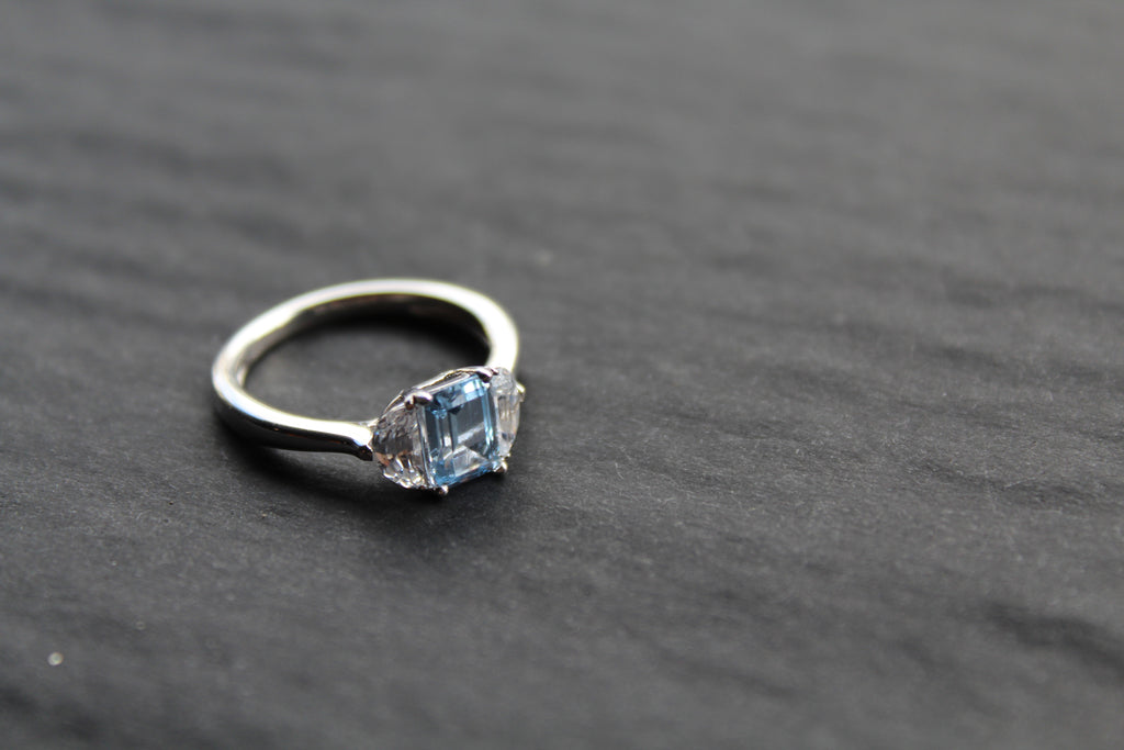 Aqua Cubic Zirconia Georgia Ring