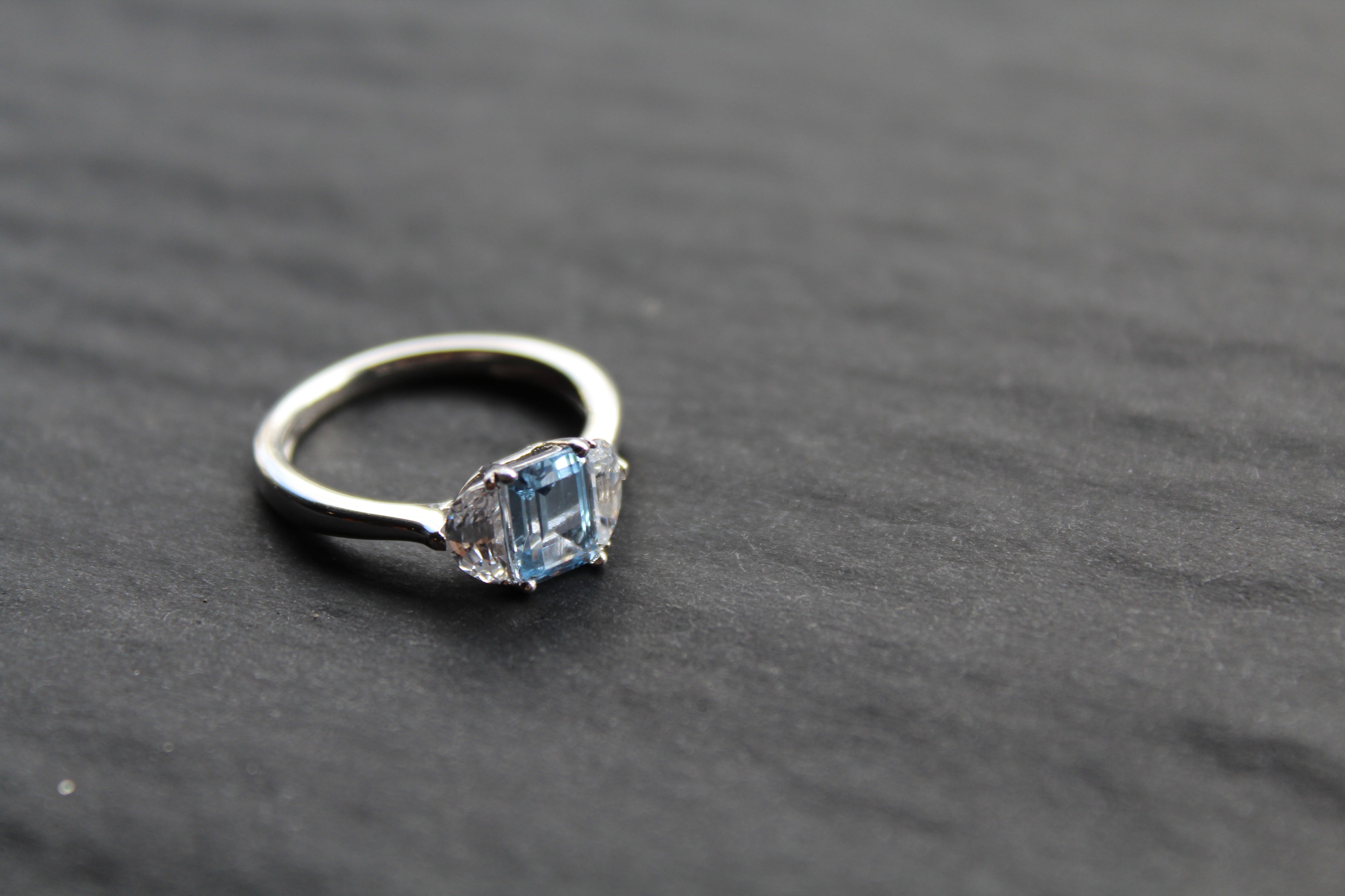 Aqua Cubic Zirconia Georgia Ring
