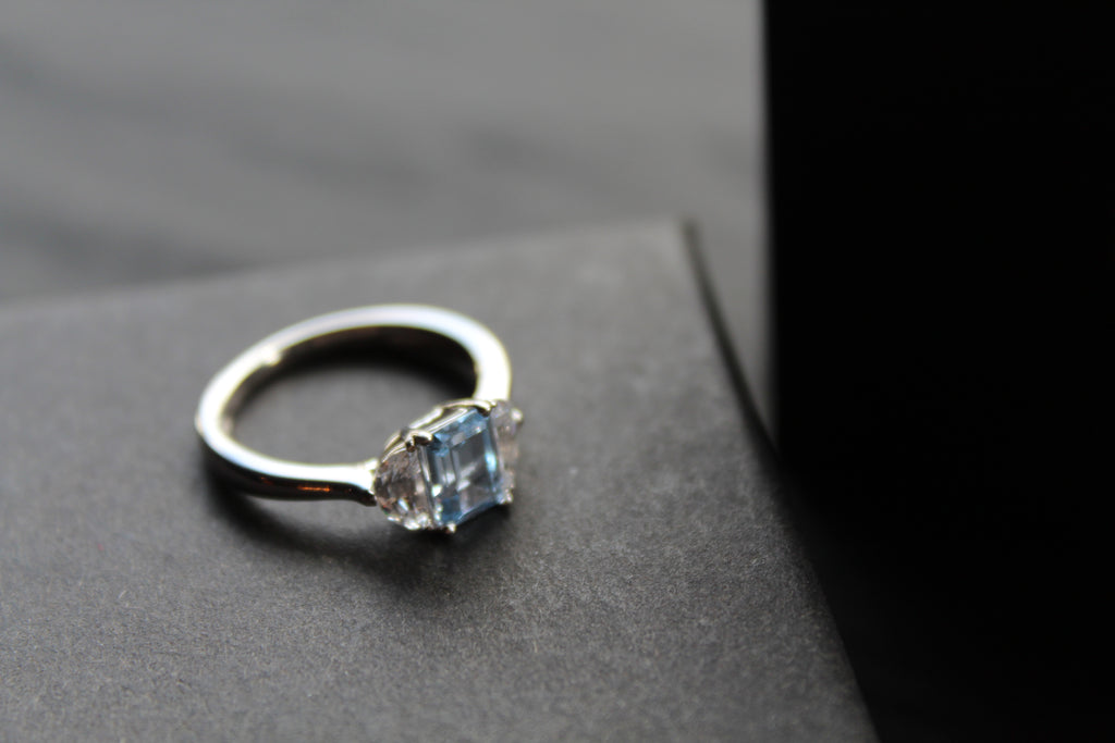 Aqua Cubic Zirconia Georgia Ring