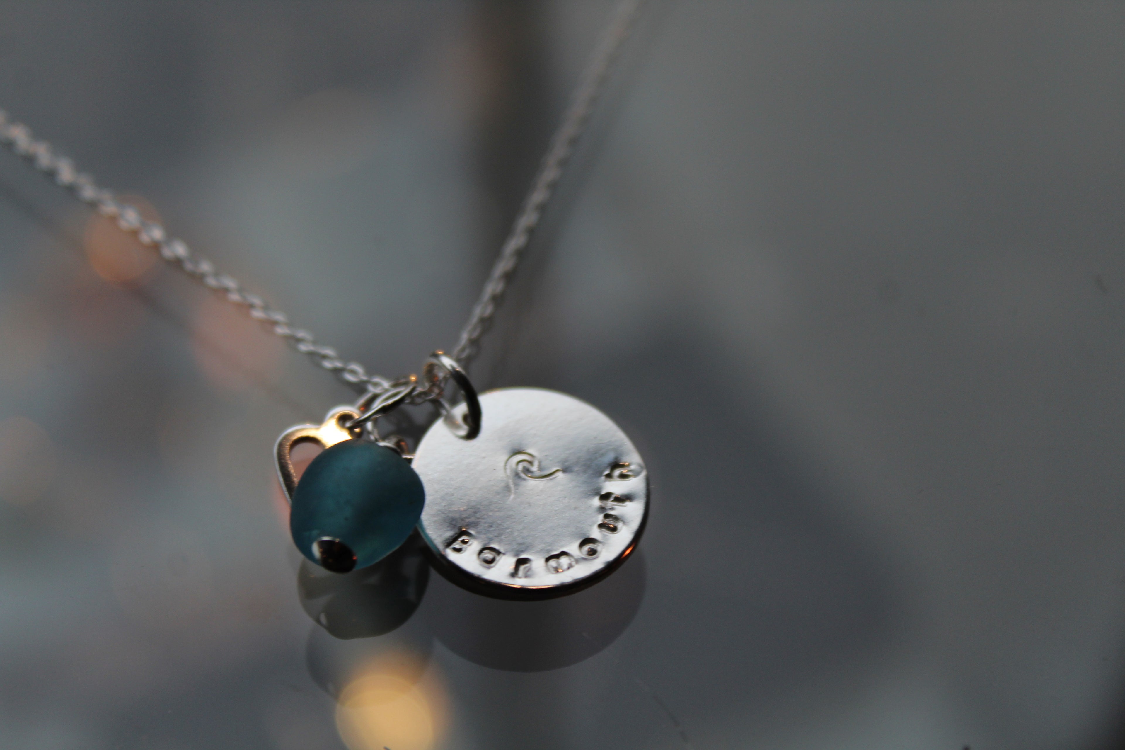 Barmouth /Abermaw Aqua Charm Necklace