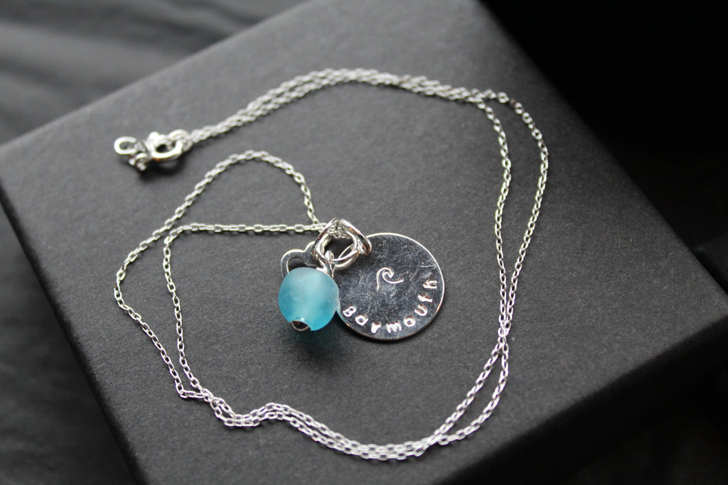 Barmouth /Abermaw Aqua Charm Necklace