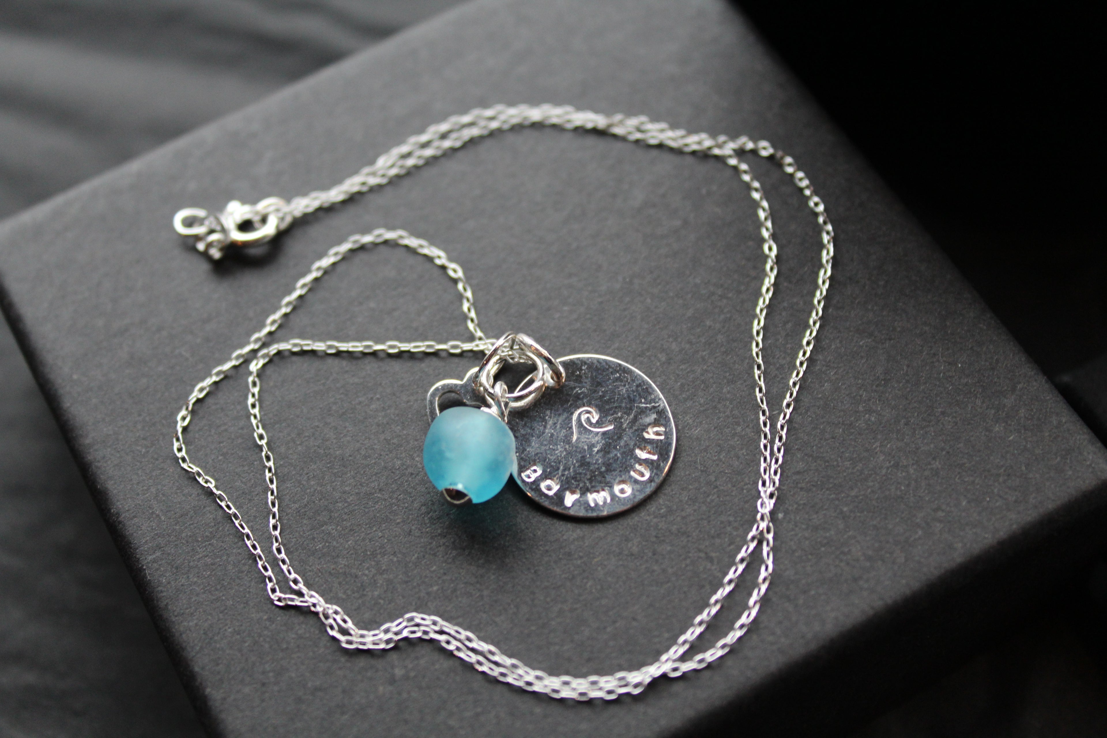 Barmouth /Abermaw Aqua Charm Necklace