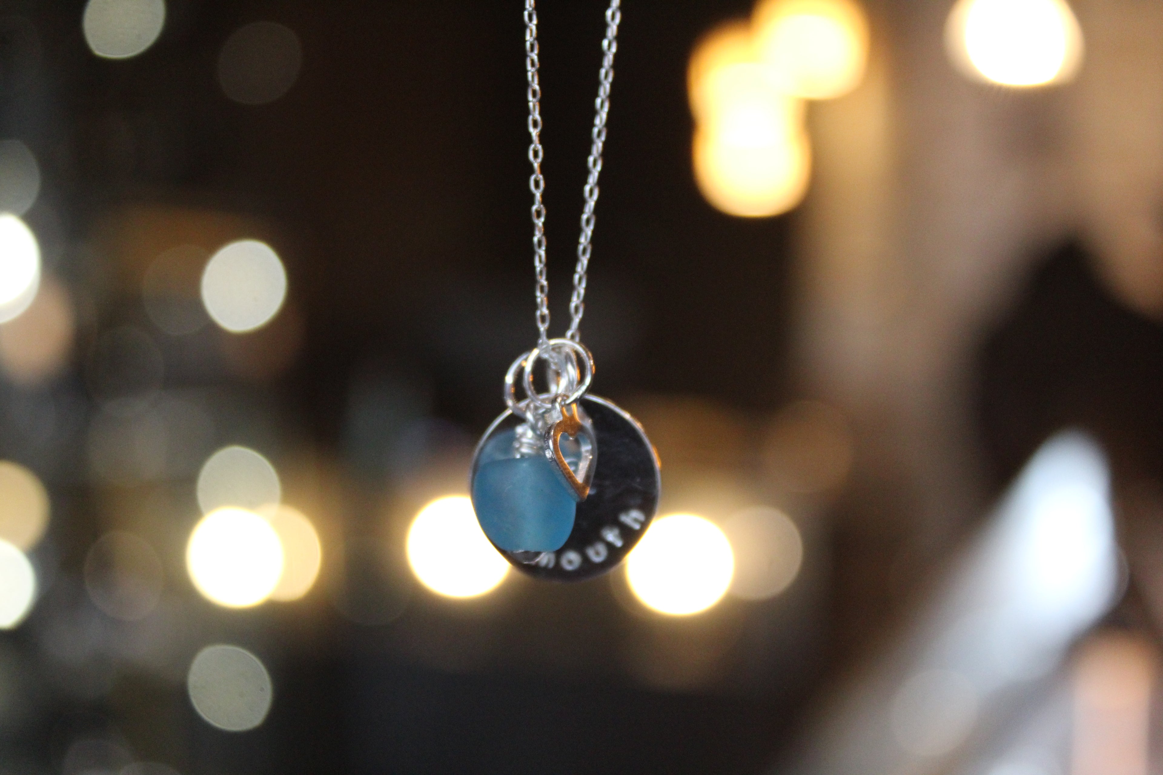 Barmouth /Abermaw Aqua Charm Necklace
