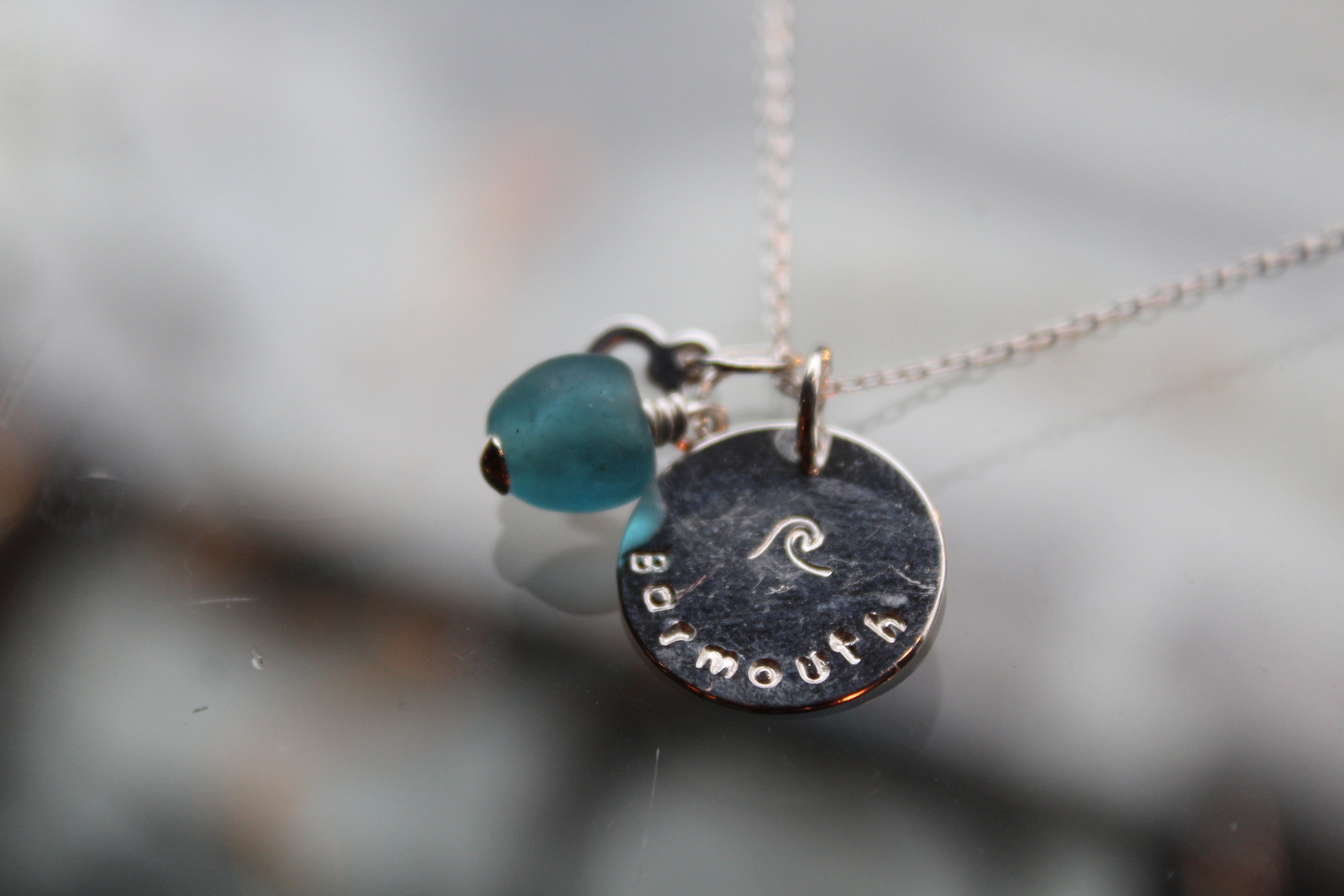 Barmouth /Abermaw Aqua Charm Necklace
