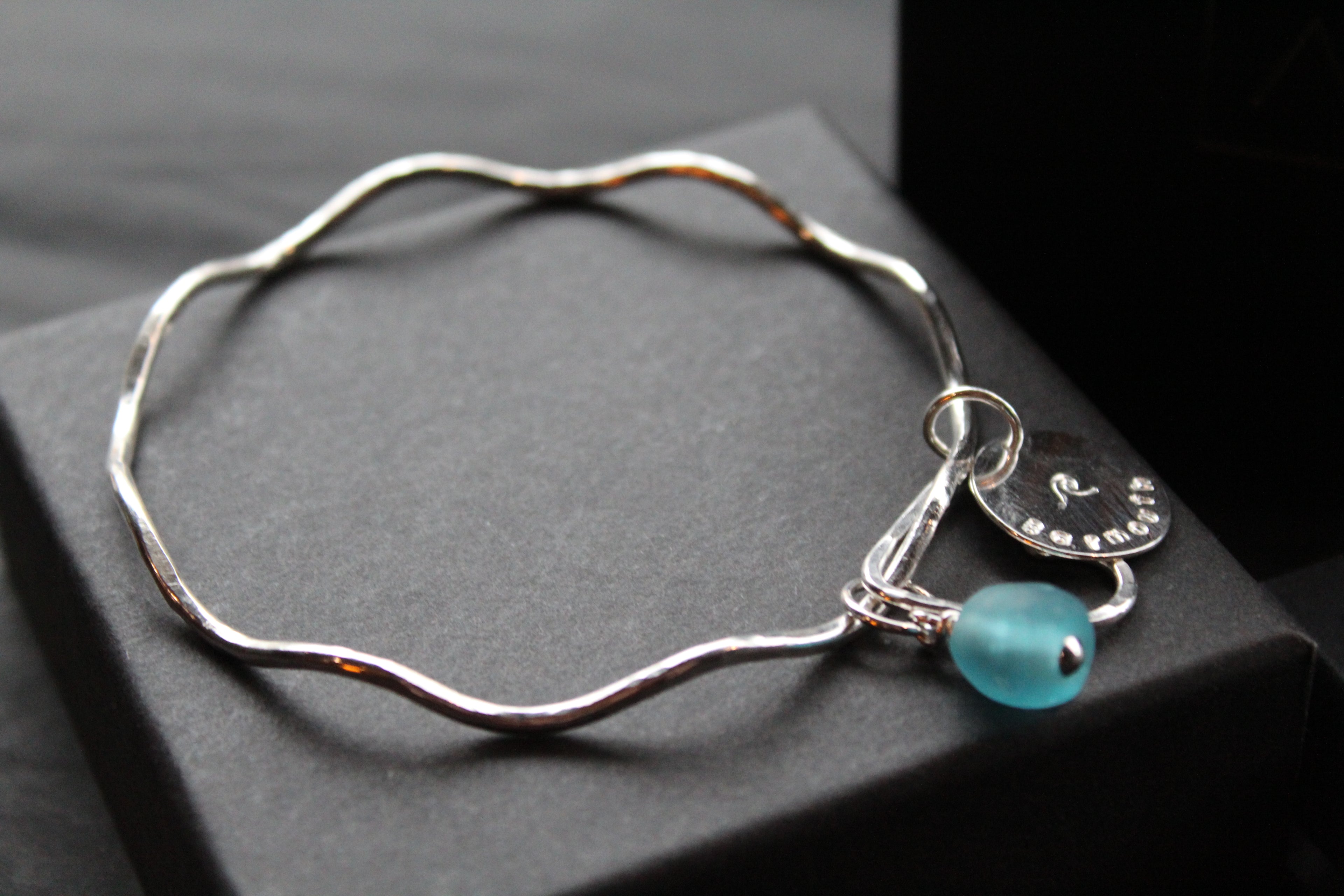 Barmouth/Abermaw Aqua Wave Charm Bracelet