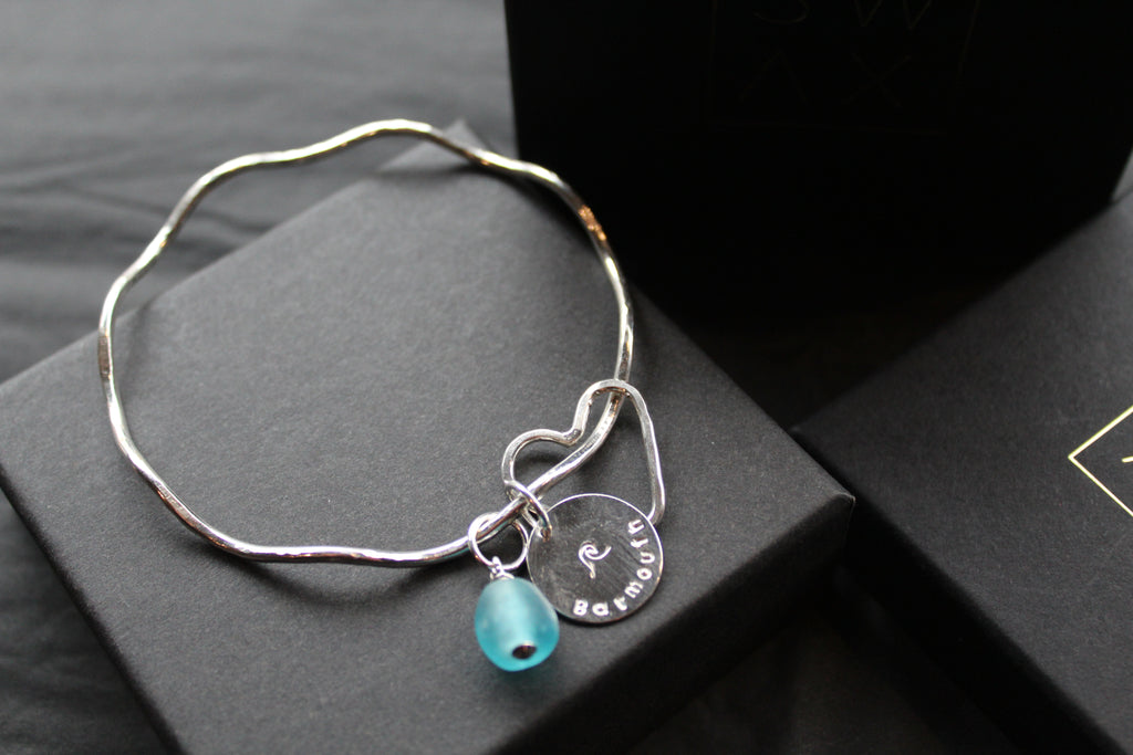Barmouth/Abermaw Aqua Wave Charm Bracelet