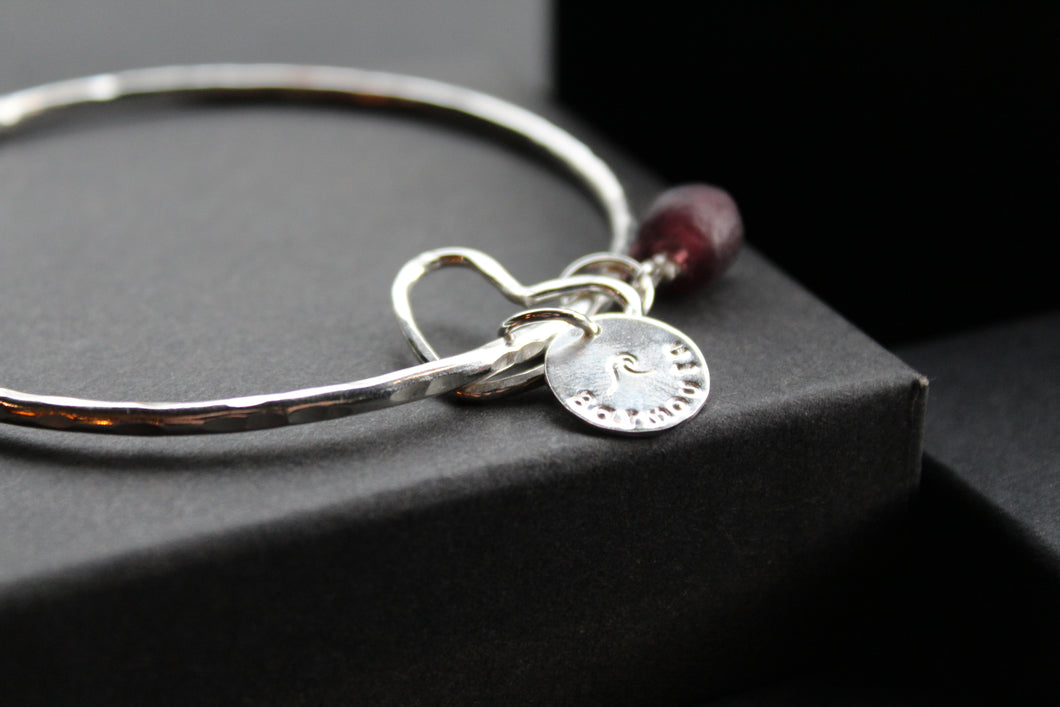 Barmouth Purple Heart Charm Bracelet