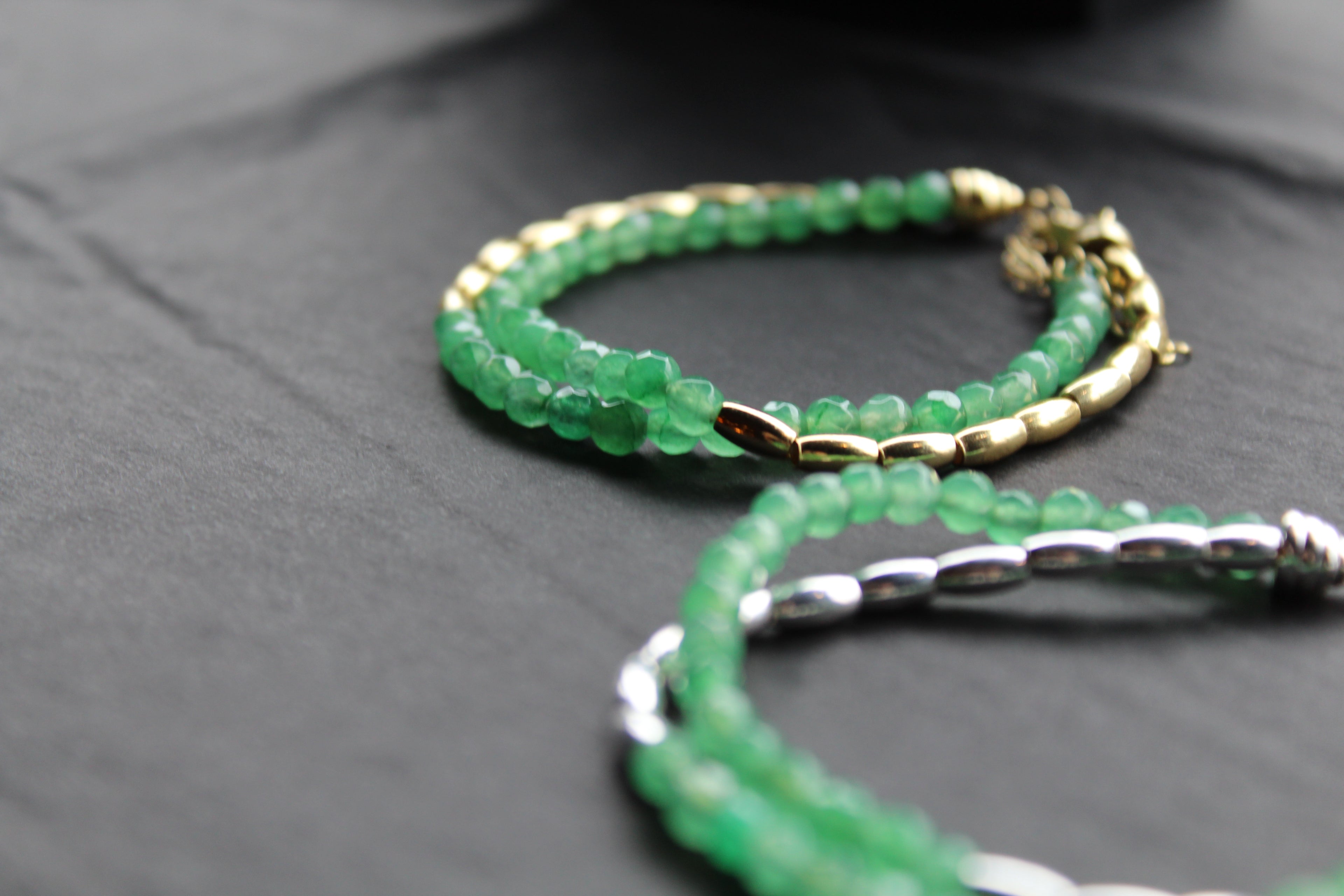 Beaded Double Bracelet with Quartz