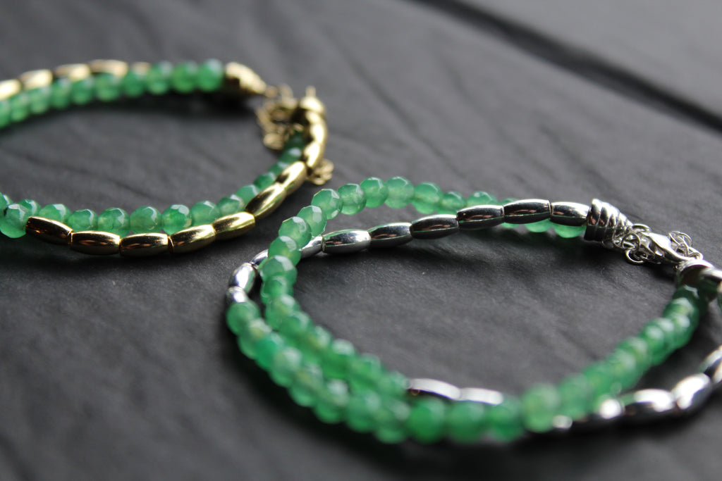 Beaded Double Bracelet with Quartz