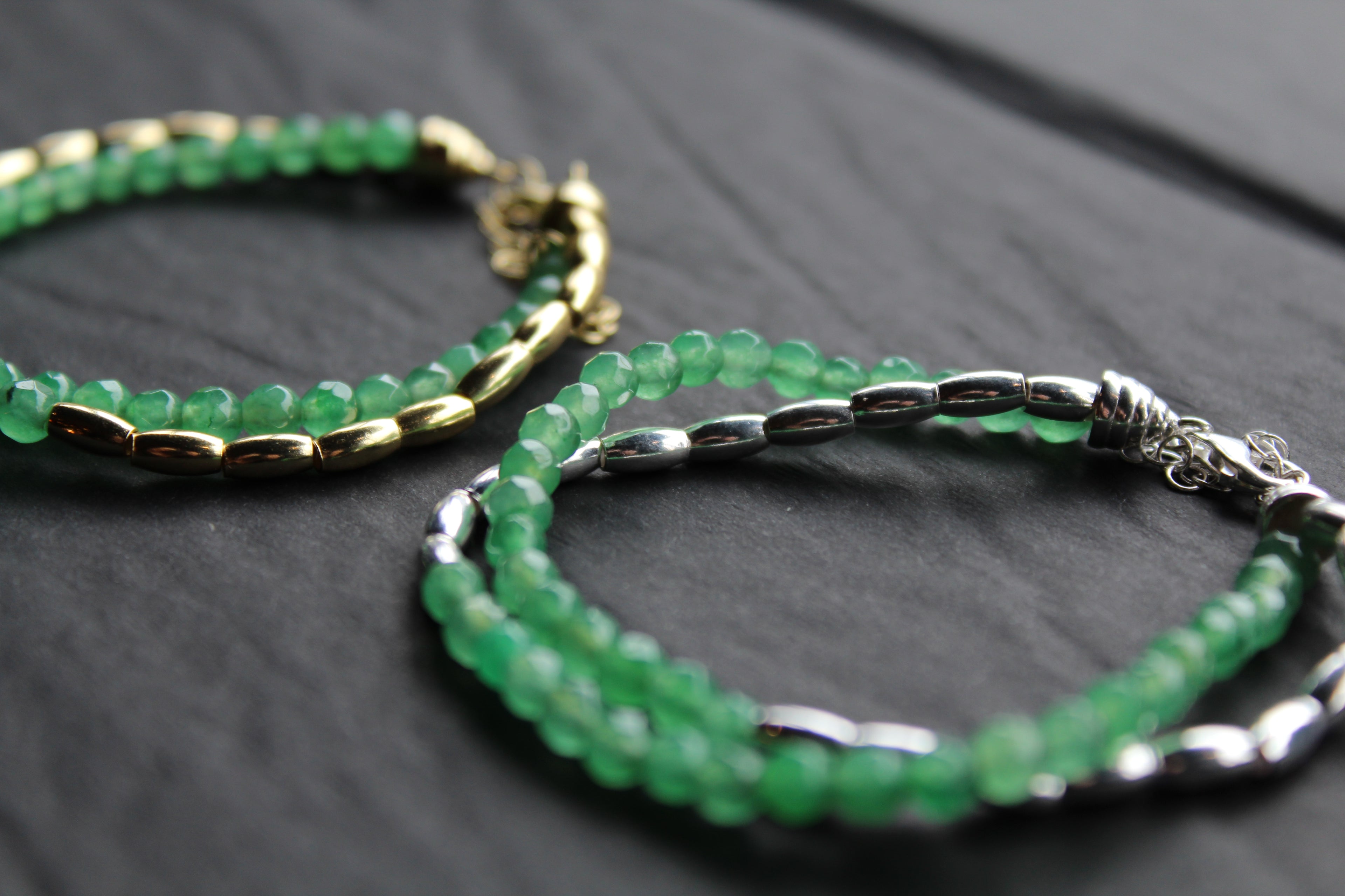 Beaded Double Bracelet with Quartz