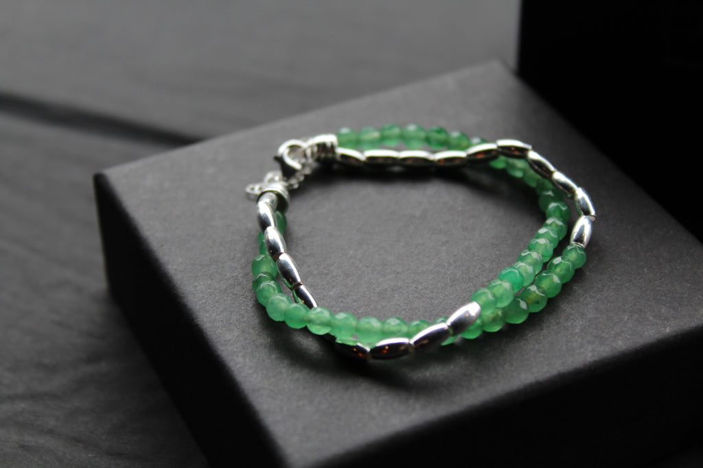 Beaded Double Bracelet with Quartz