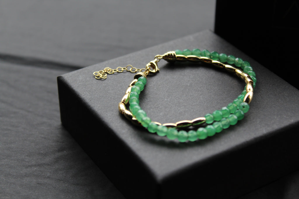 Beaded Double Bracelet with Quartz