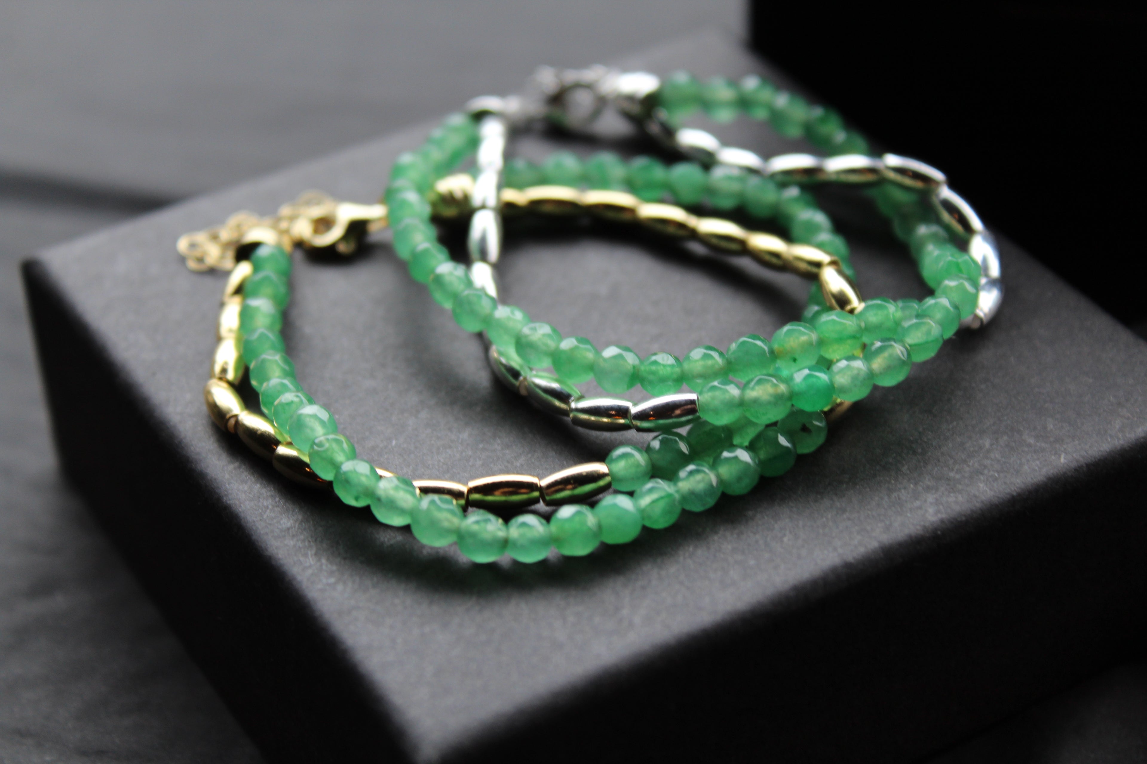 Beaded Double Bracelet with Quartz