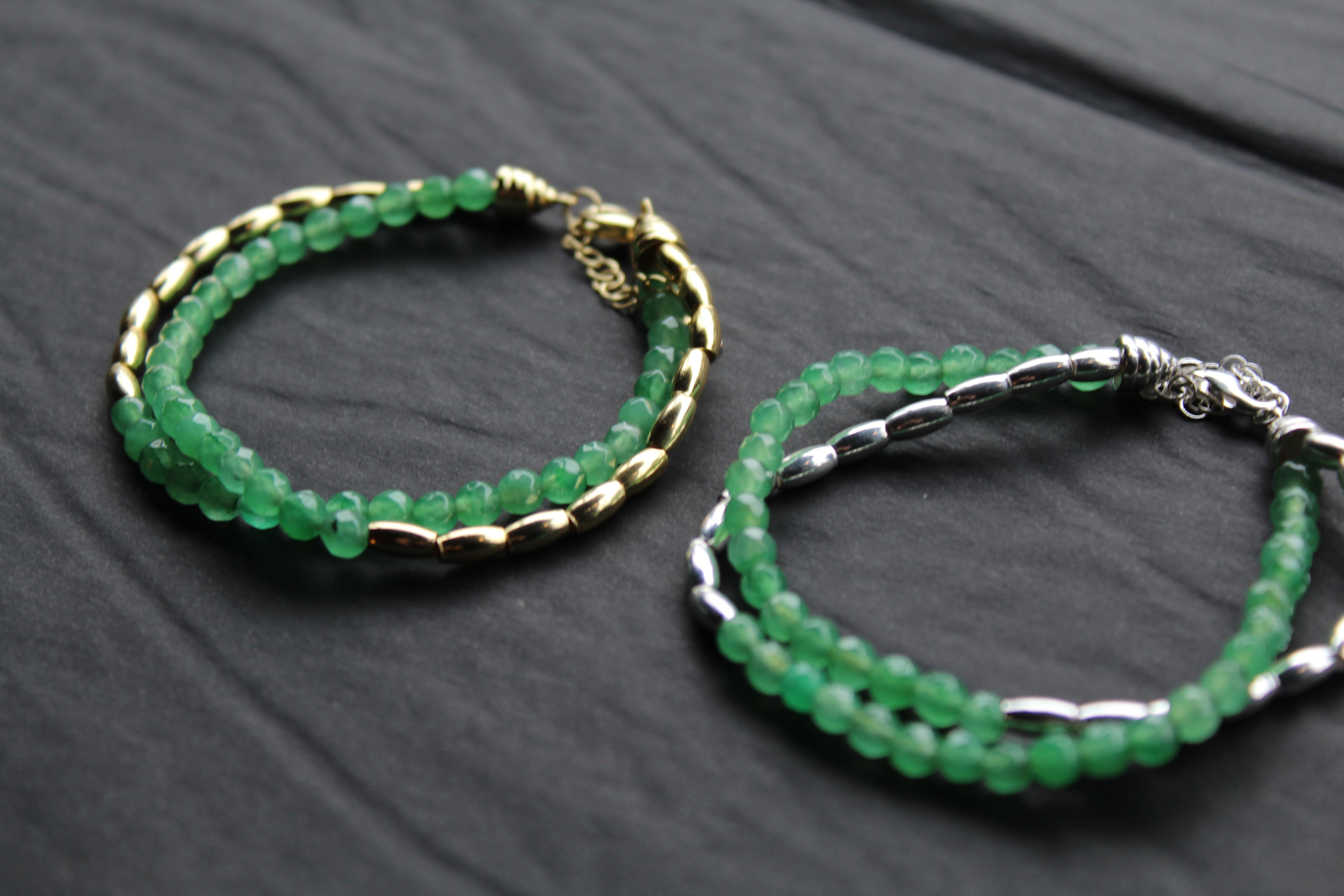 Beaded Double Bracelet with Quartz