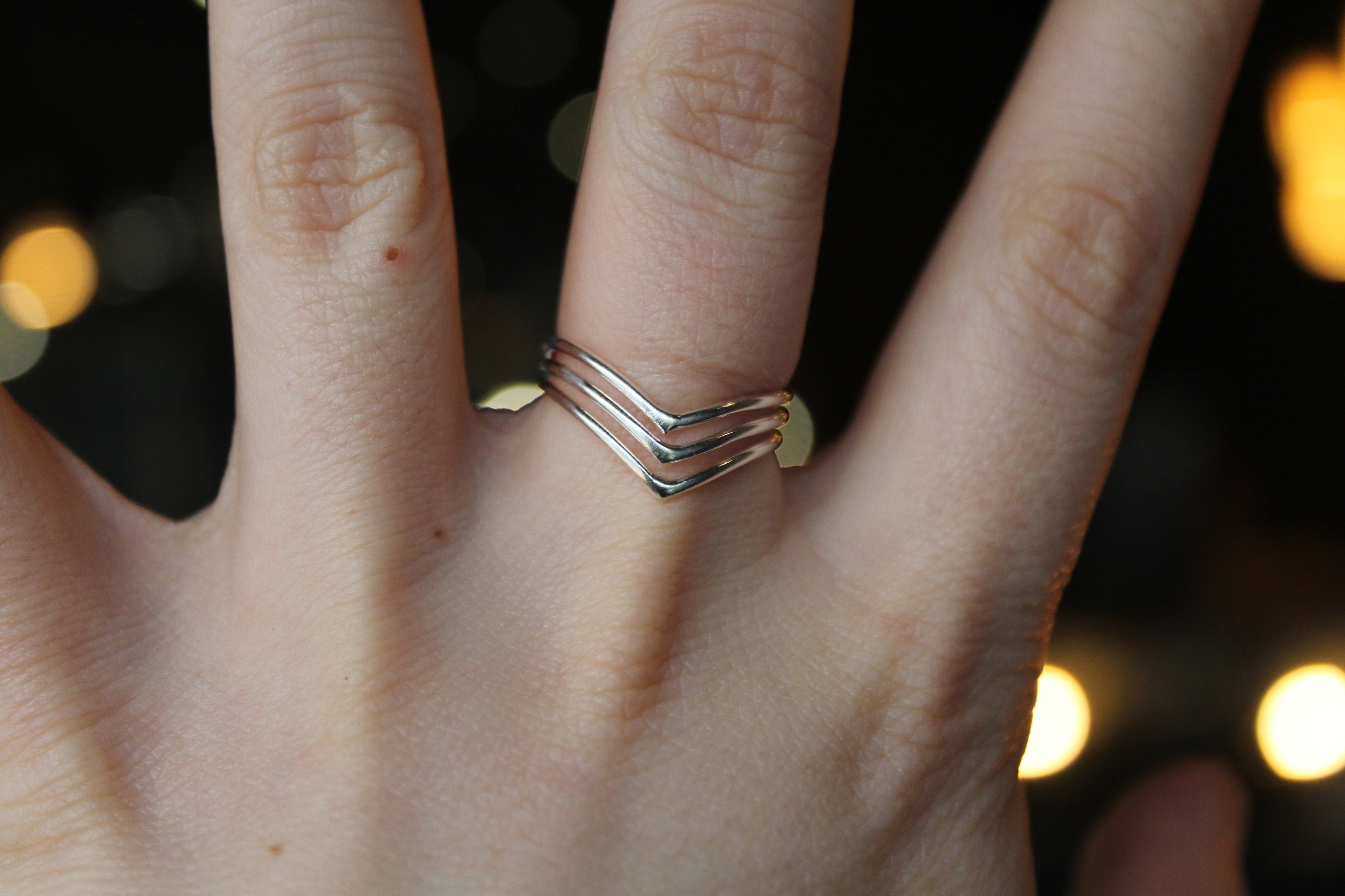 Beautiful Triple Chevron Ring