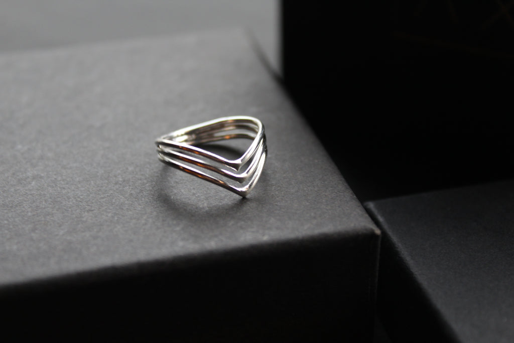 Beautiful Triple Chevron Ring