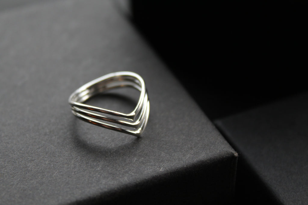 Beautiful Triple Chevron Ring