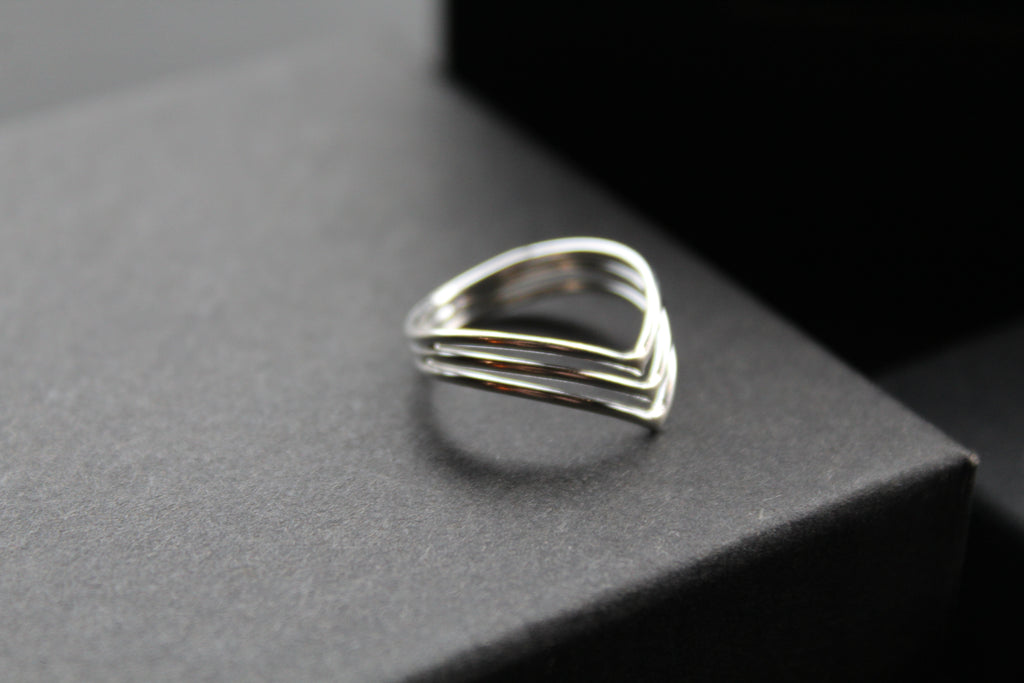 Beautiful Triple Chevron Ring