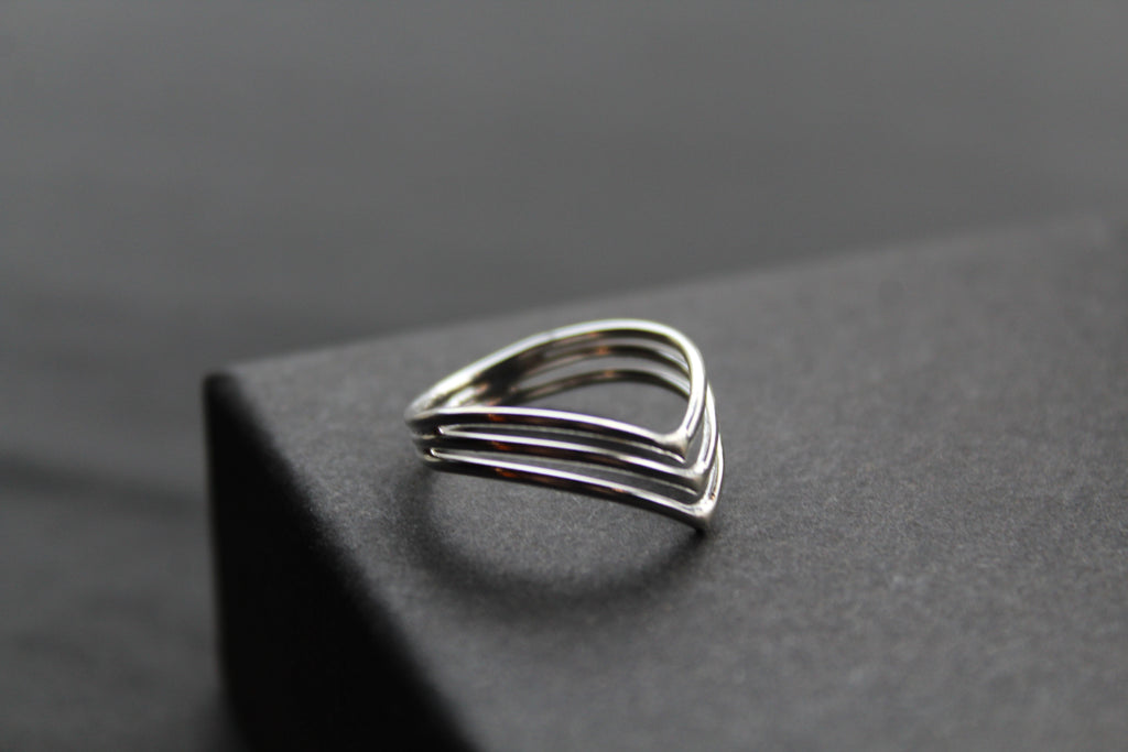 Beautiful Triple Chevron Ring