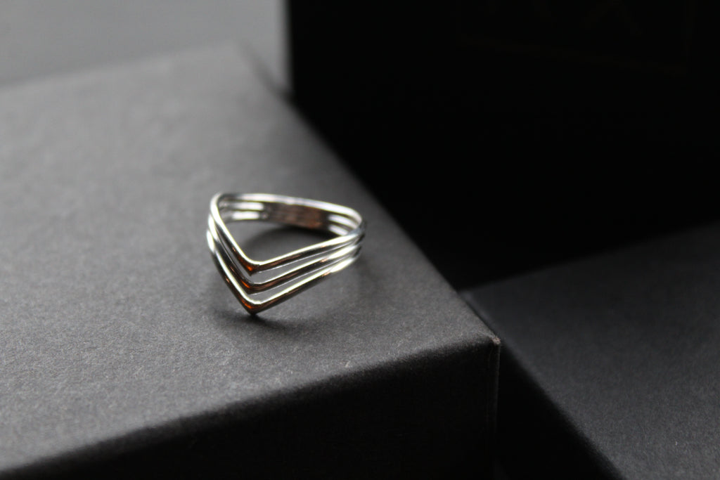 Beautiful Triple Chevron Ring