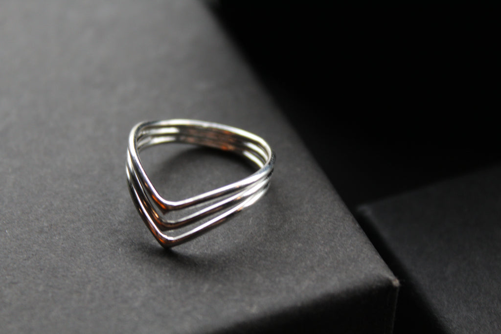Beautiful Triple Chevron Ring