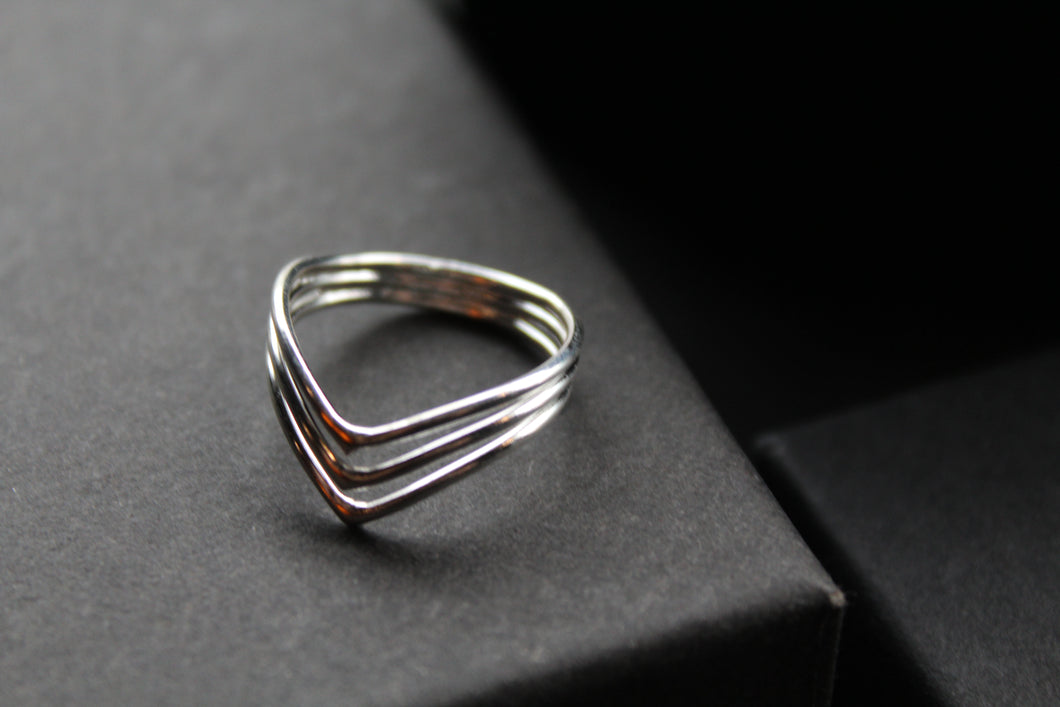 Beautiful Triple Chevron Ring