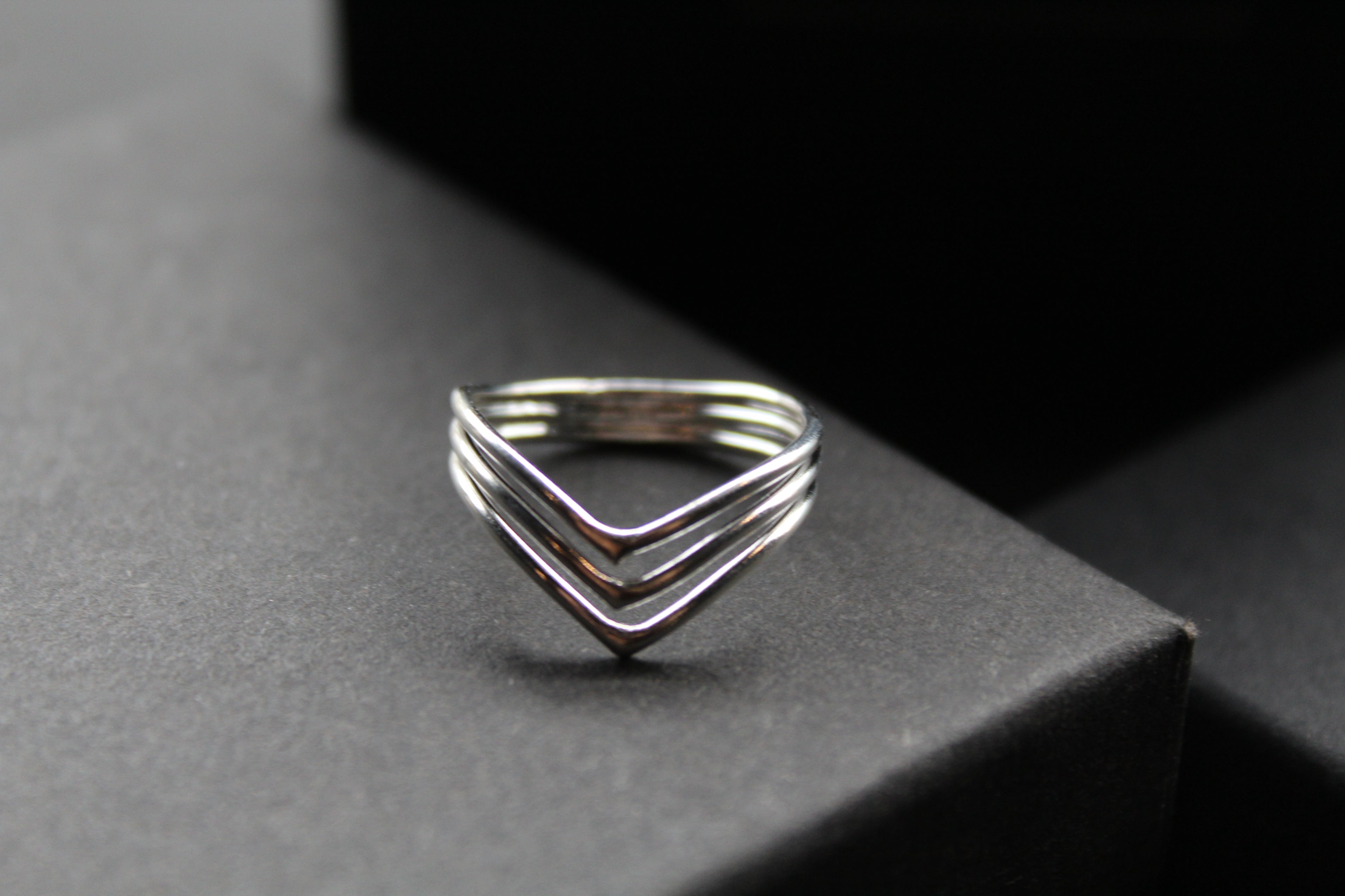 Beautiful Triple Chevron Ring