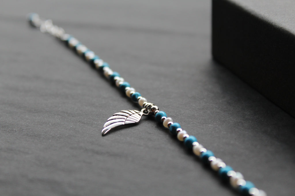 Beautiful Turquoise Angel Wing Bracelet