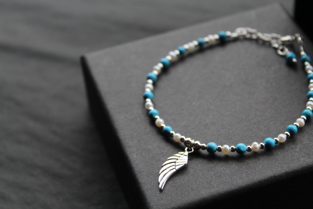 Beautiful Turquoise Angel Wing Bracelet