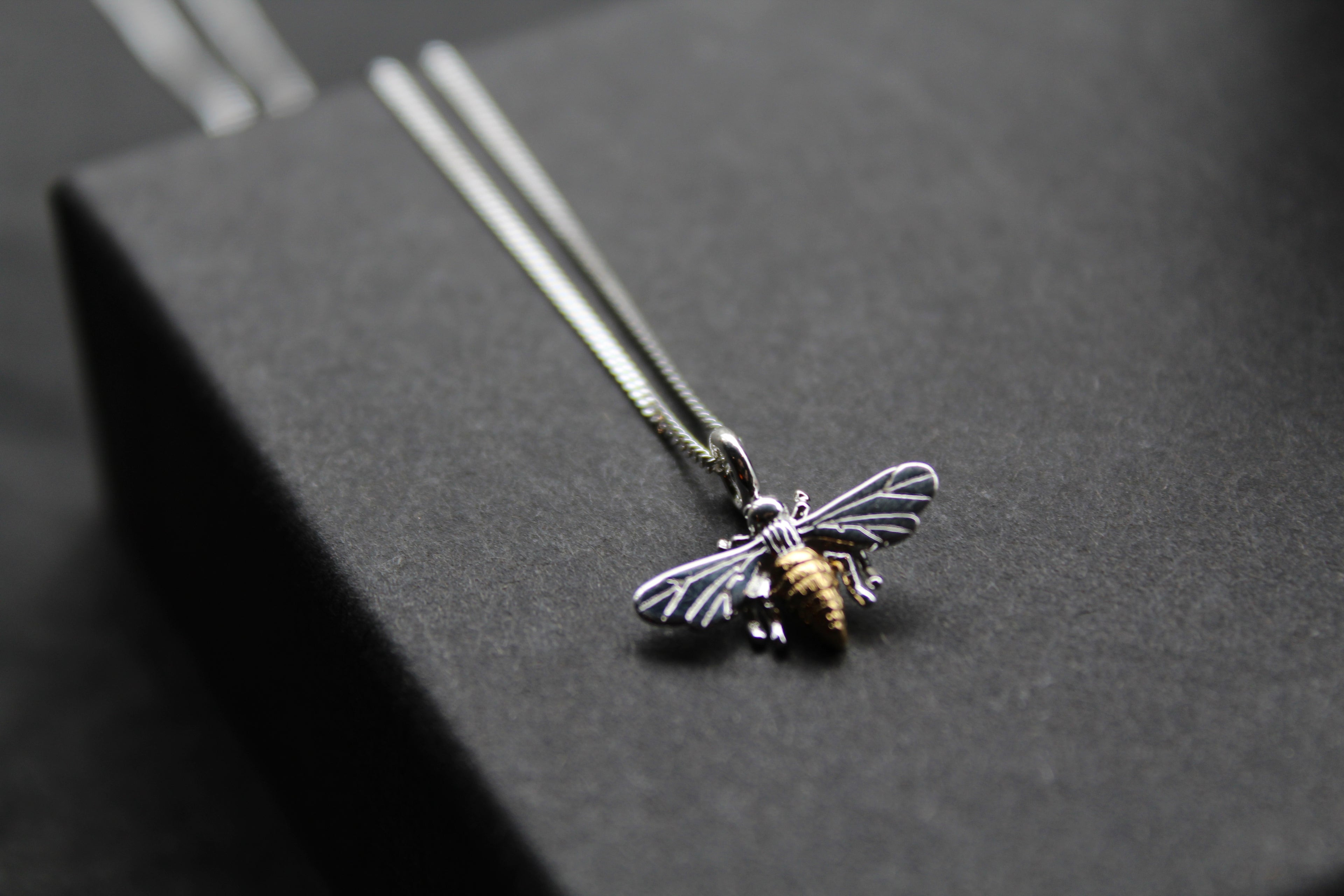 Bee Necklace with Gold Plate Detail