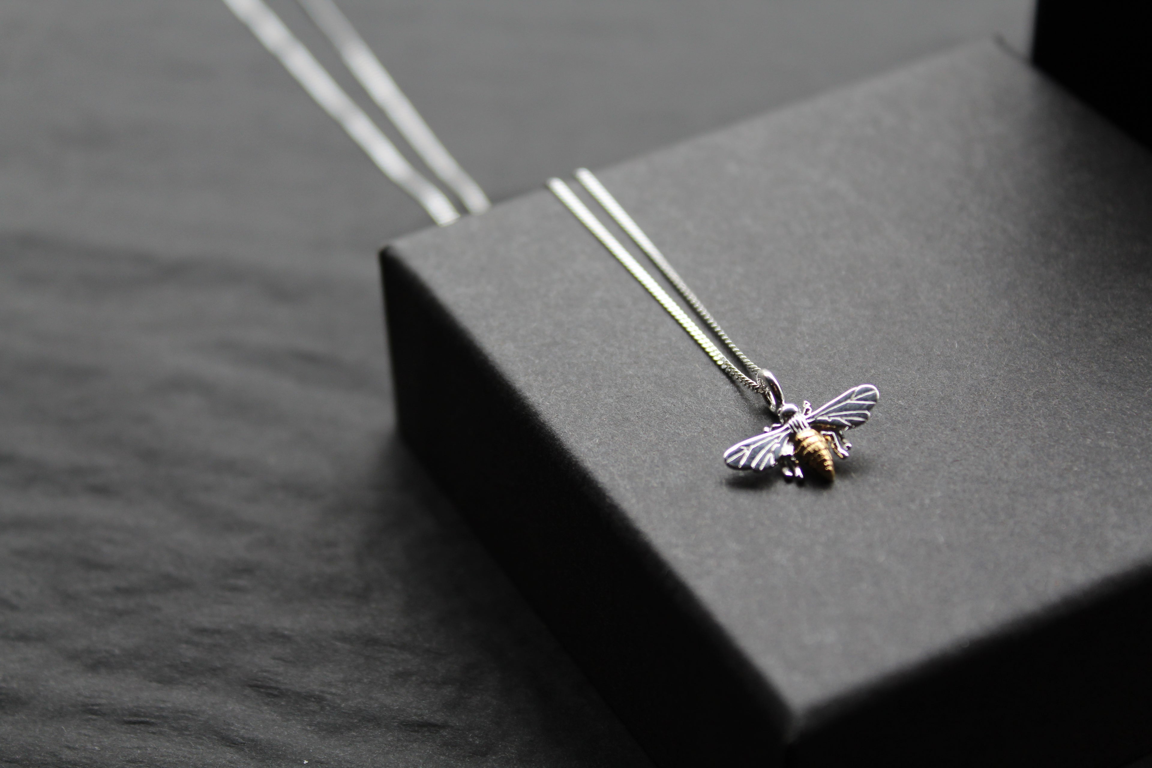 Bee Necklace with Gold Plate Detail