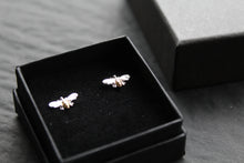 Load image into Gallery viewer, Bee Studs with Gold Plate Detail
